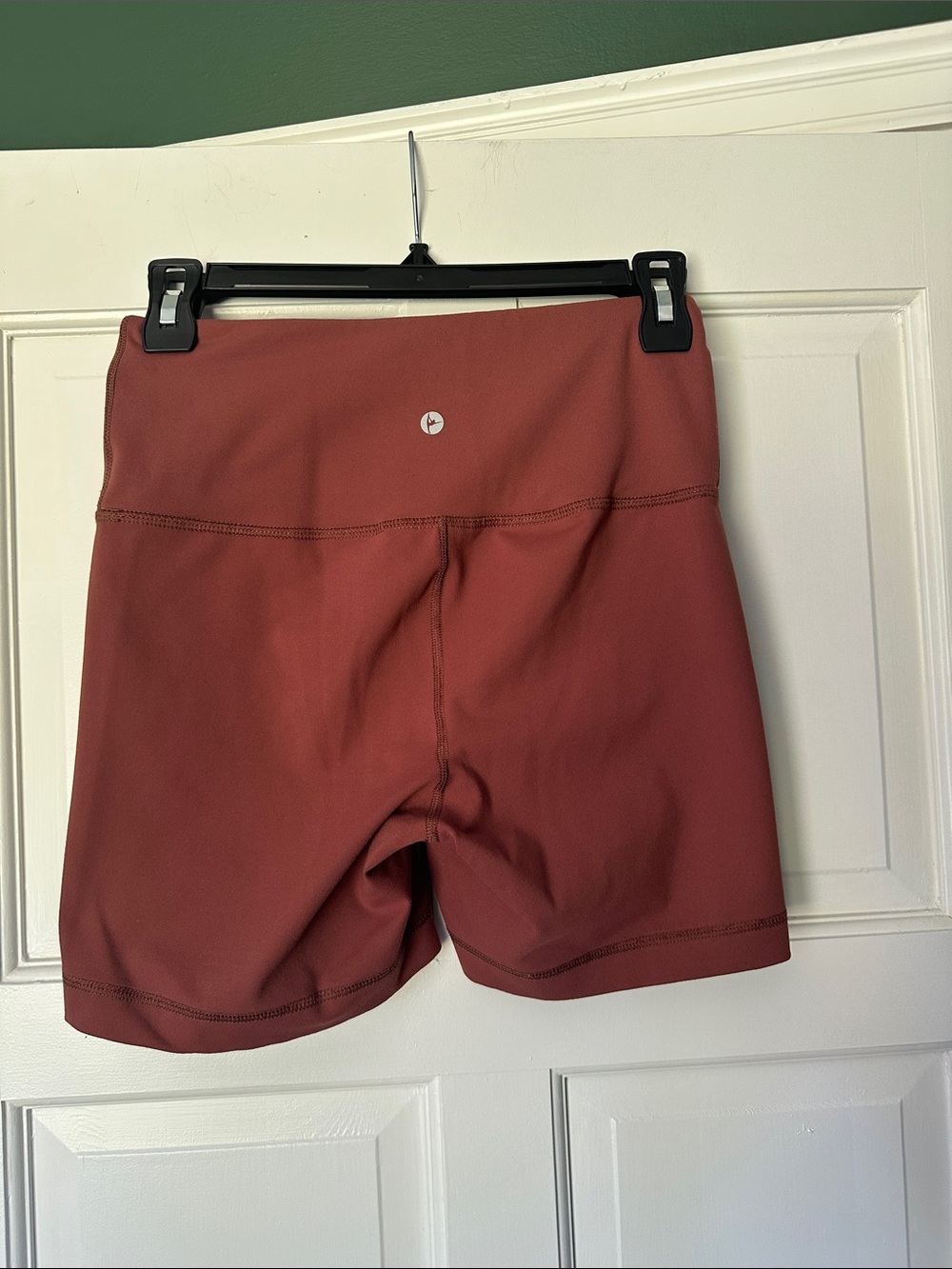 High-Waist Women’s Active Shorts - Rust Size S - Picture 3 of 10